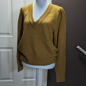 Madewell V-neck Westgate Sweater w shoulder pleats, Size M